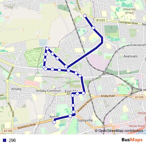 296 bus Line Map