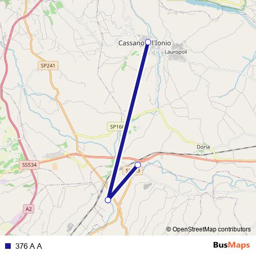 376 A A bus Line Map