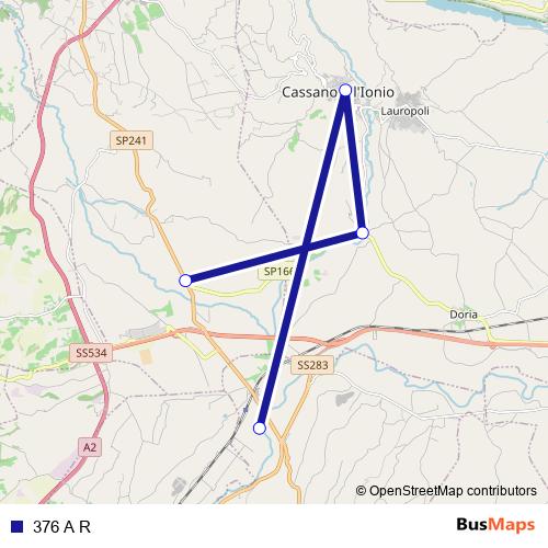 376 A R bus Line Map