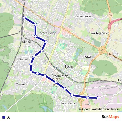 A trolleybus Line Map