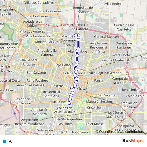 A trolleybus Line Map