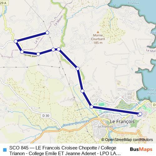 SCO 845 bus Line Map