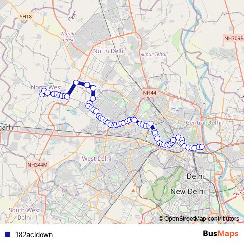 182acldown bus Line Map