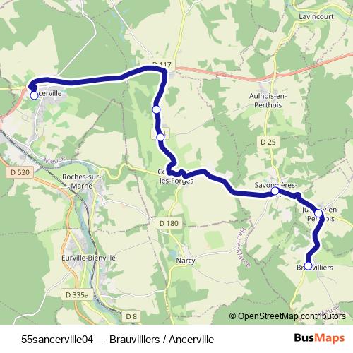 55sancerville04 bus Line Map