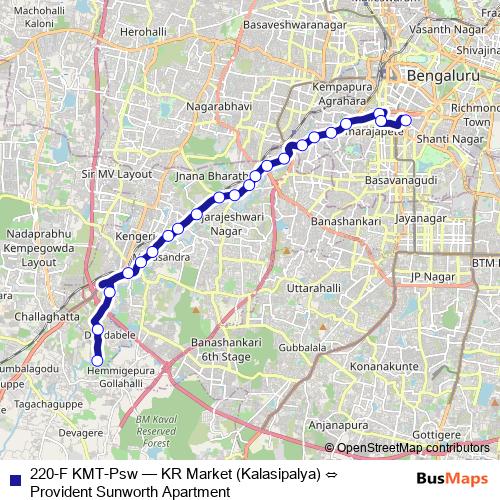 220-F KMT-Psw bus Line Map