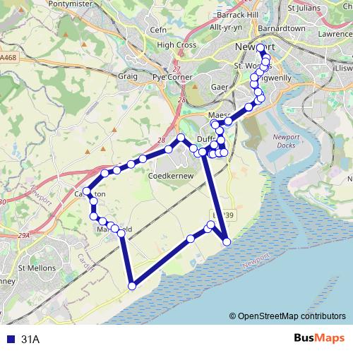 31A bus Line Map
