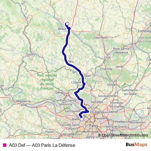 A03 Def bus Line Map
