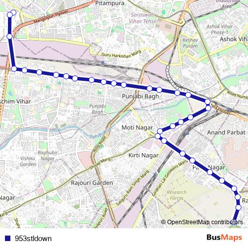953stldown bus Line Map