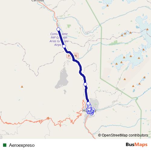 Aeroexpreso bus Line Map