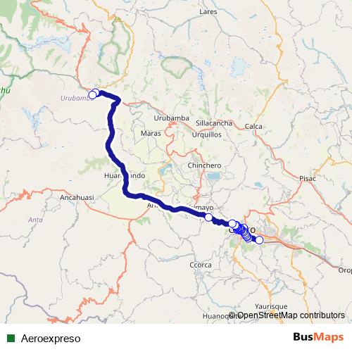 Aeroexpreso bus Line Map