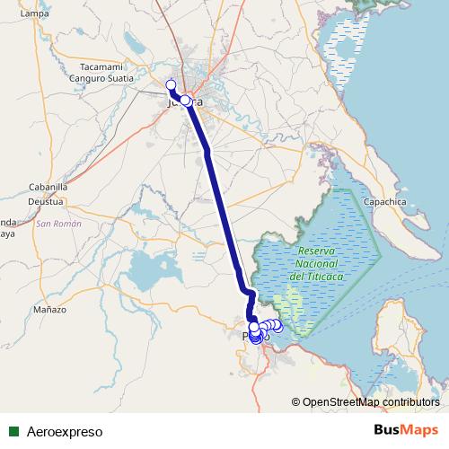 Aeroexpreso bus Line Map