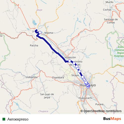 Aeroexpreso bus Line Map