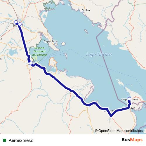 Aeroexpreso bus Line Map