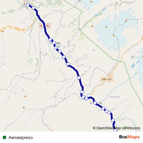 Aeroexpreso bus Line Map