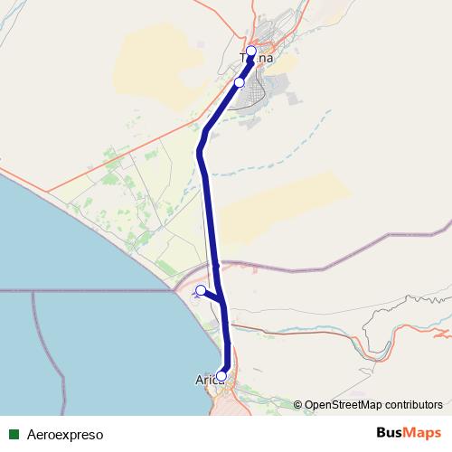 Aeroexpreso bus Line Map