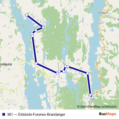 361 bus Line Map