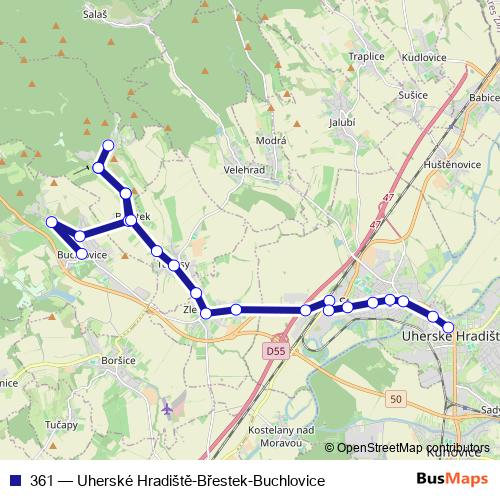361 bus Line Map