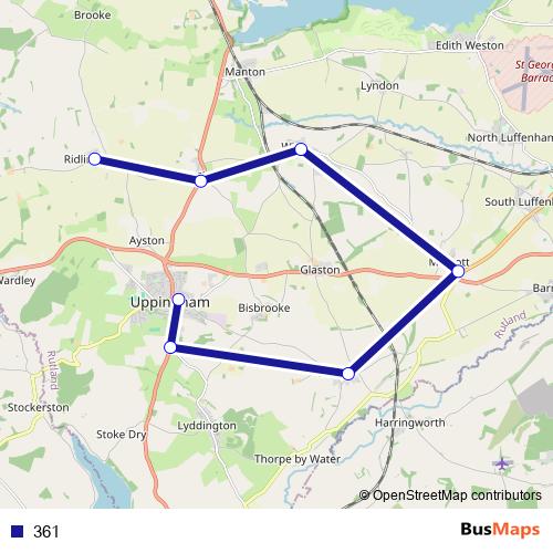 361 bus Line Map