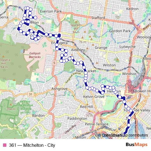 361 bus Line Map