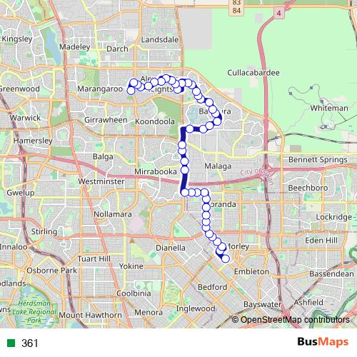 361 bus Line Map
