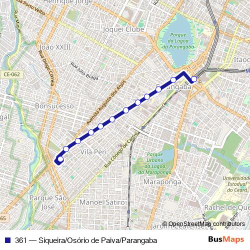 361 bus Line Map