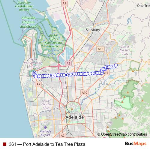 361 bus Line Map