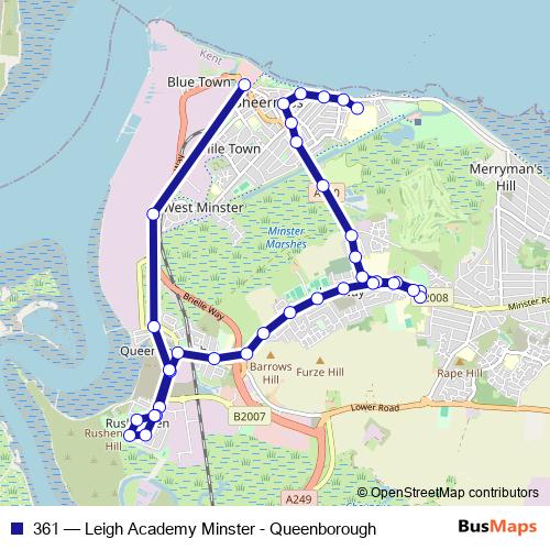 361 bus Line Map