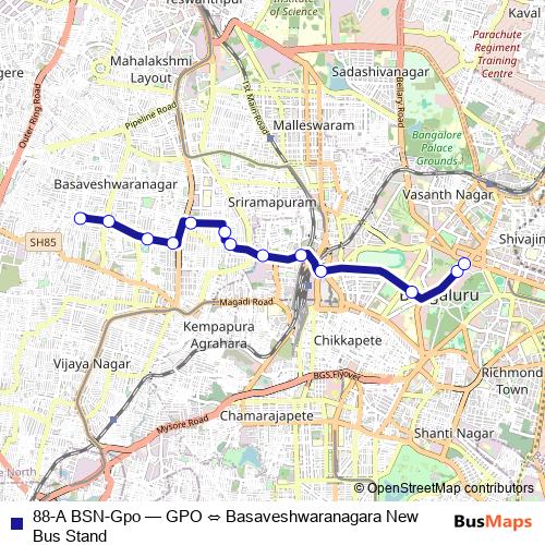 88-A BSN-Gpo bus Line Map