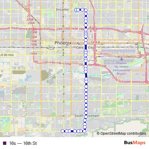 16s bus Line Map
