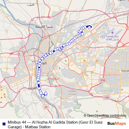 Minibus 44 bus Line Map