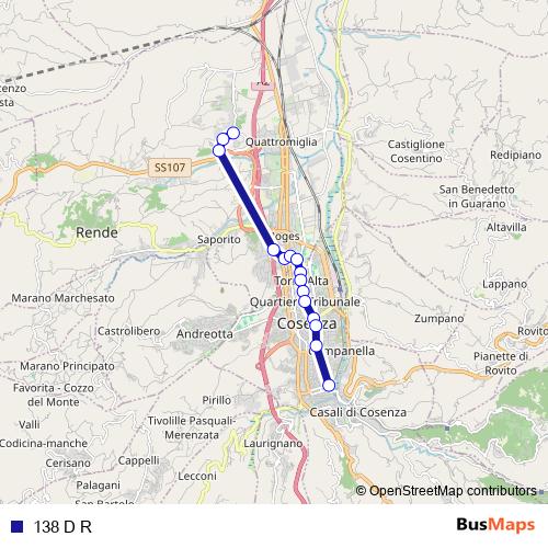 138 D R bus Line Map