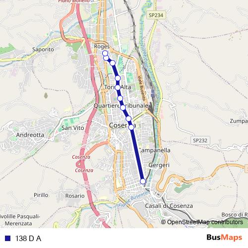 138 D A bus Line Map
