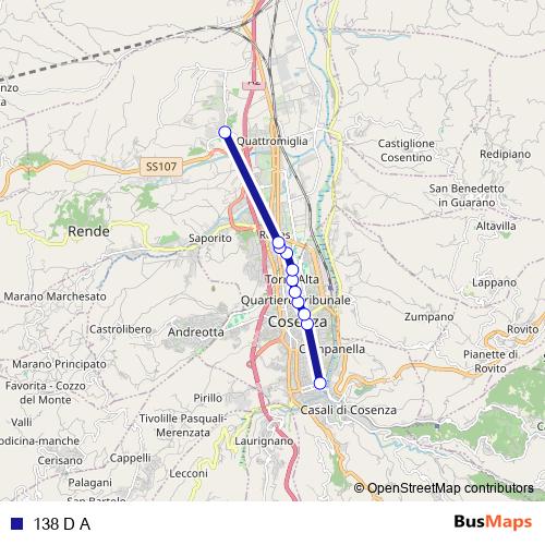 138 D A bus Line Map