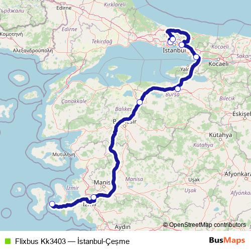 Flixbus Kk3403 bus Line Map