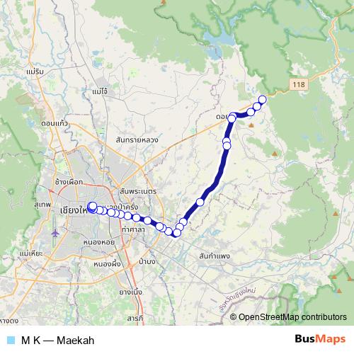 M K bus Line Map