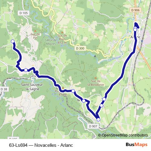 63-Ls694 bus Line Map