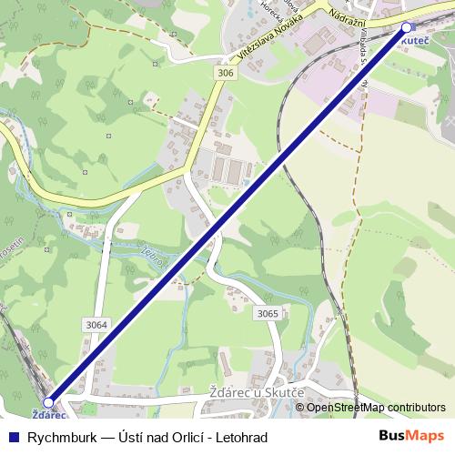 Rychmburk rail Line Map
