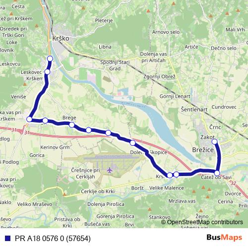 PR A18 0576 0 (57654) bus Line Map