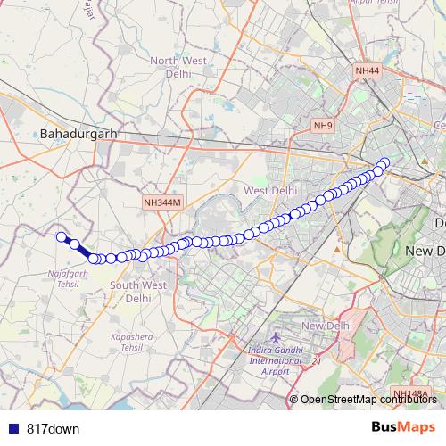817down bus Line Map