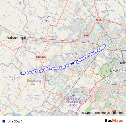 817down bus Line Map