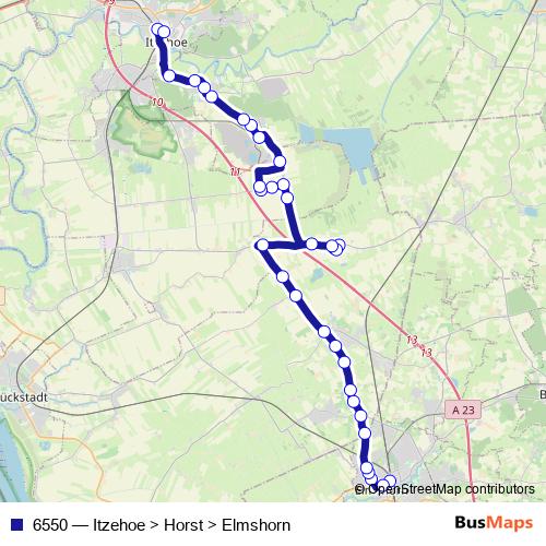 6550 bus Line Map