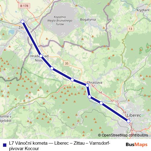 L7 Vánoční kometa rail Line Map