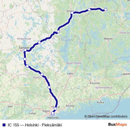IC 155 rail Line Map