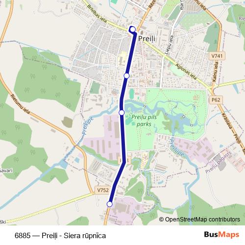 6885 bus Line Map