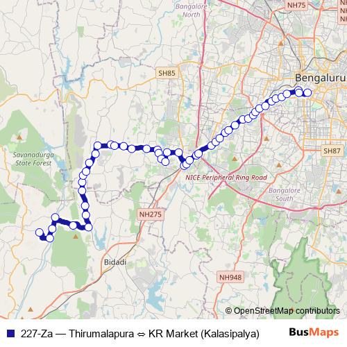 227-Za bus Line Map