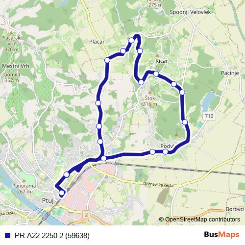 PR A22 2250 2 (59638) bus Line Map