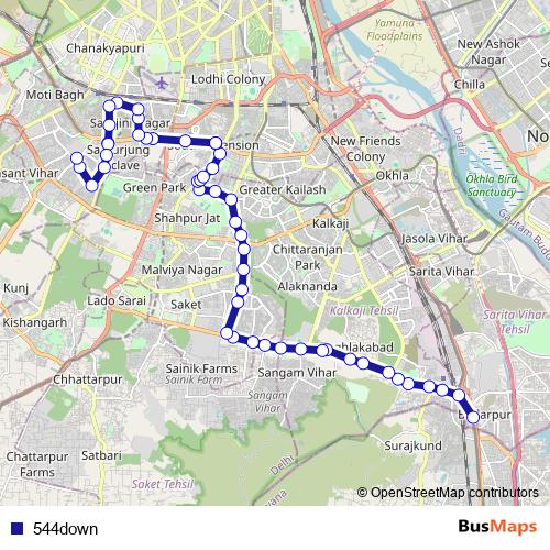 544down bus Line Map