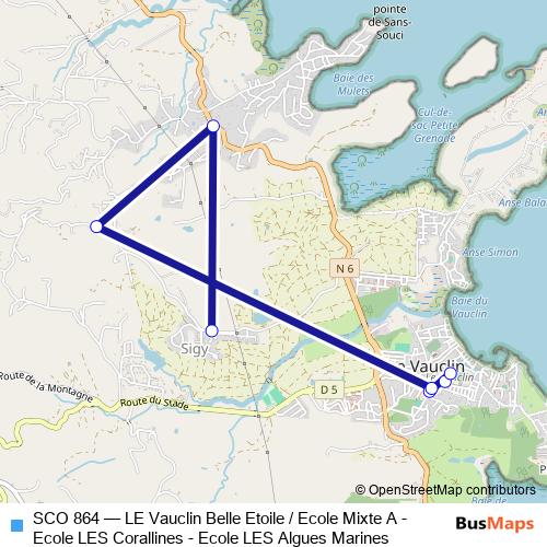 SCO 864 bus Line Map