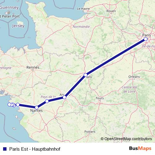 Paris Est - Hauptbahnhof rail Line Map