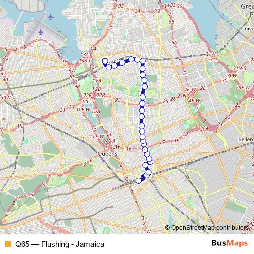 Q65 bus Line Map